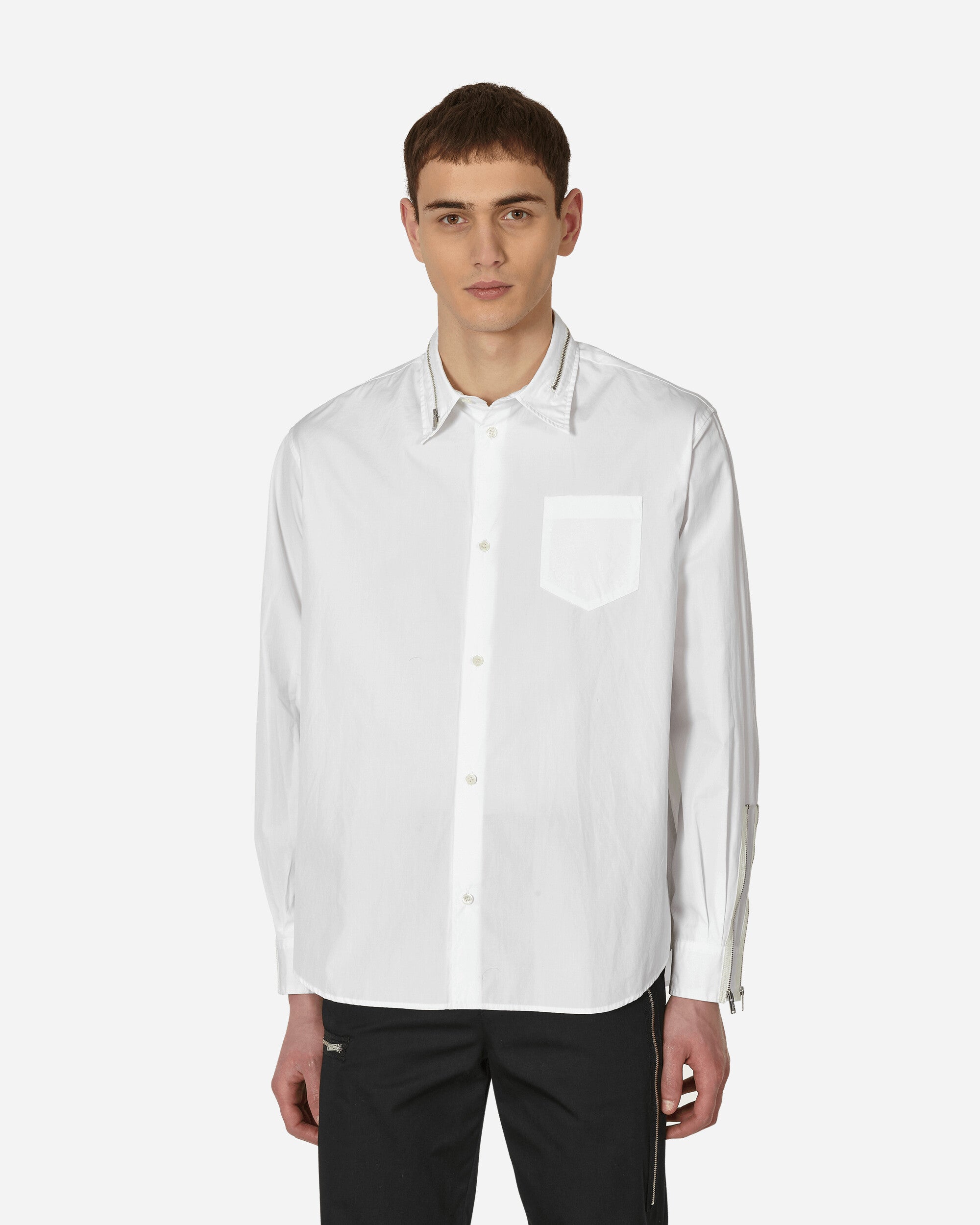 White zip 2025 up shirt