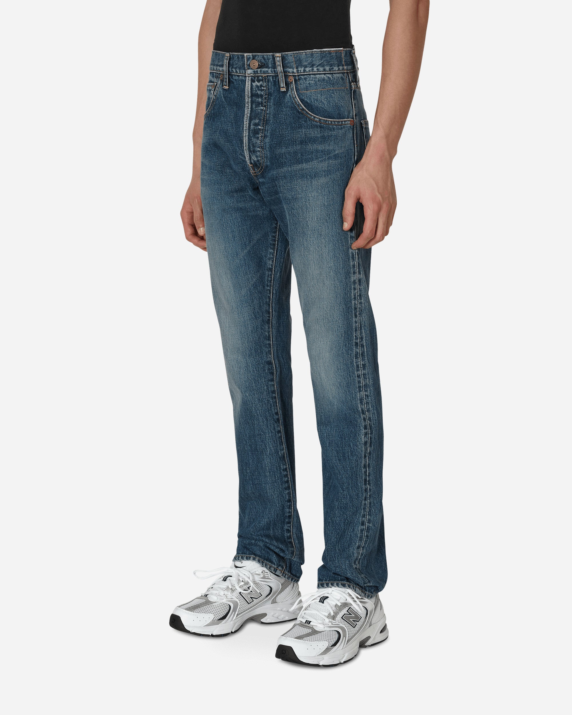 visvim Social Sculpture 01 Slim Damaged Denim Pants Blue