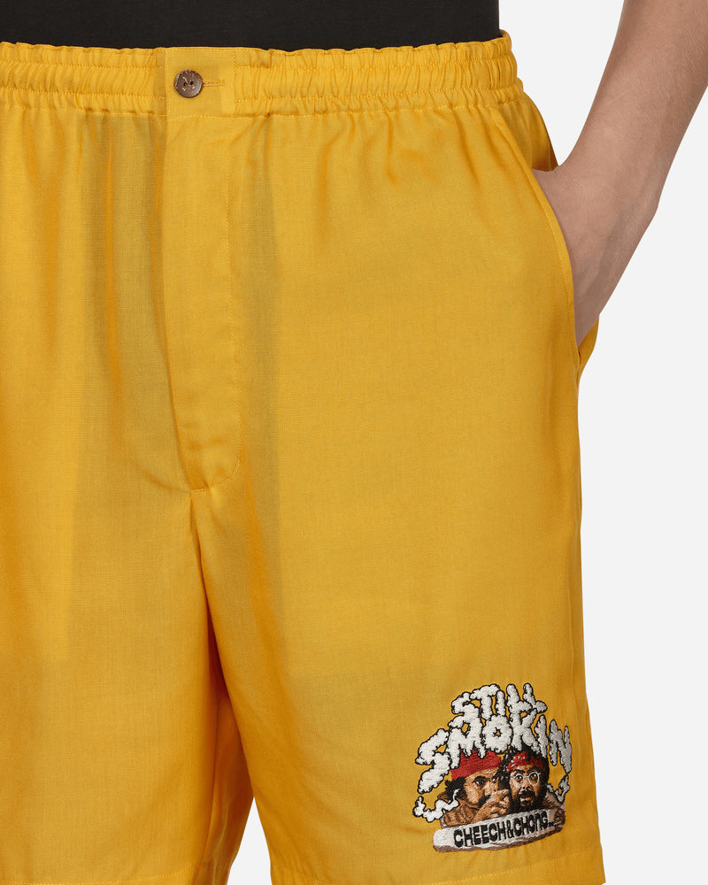 WACKO MARIA Still Smokin' Hawaiian Shorts Yellow - Slam Jam