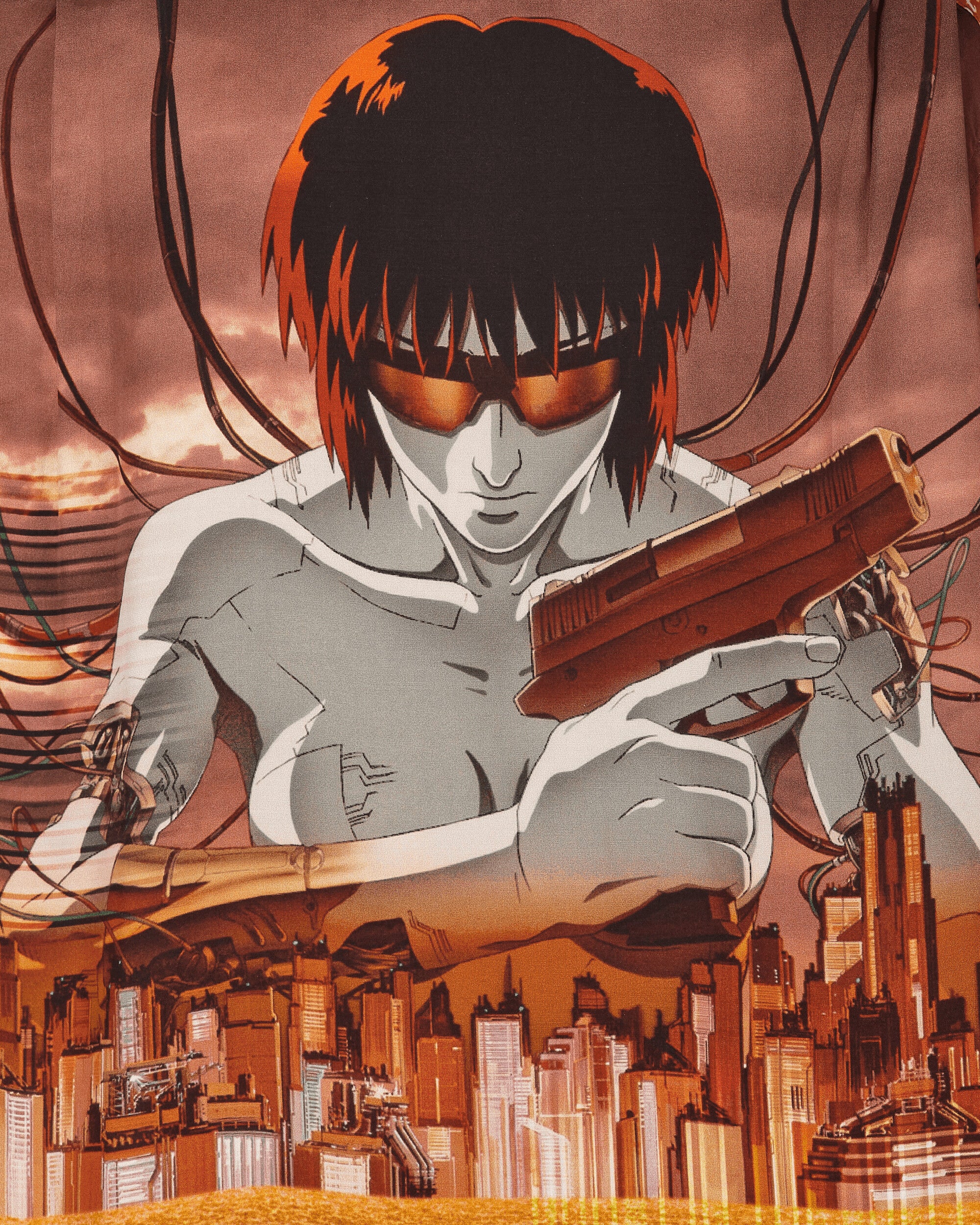 WACKO MARIA Ghost In The Shell Hawaiian Shirt (Type-1) Brown