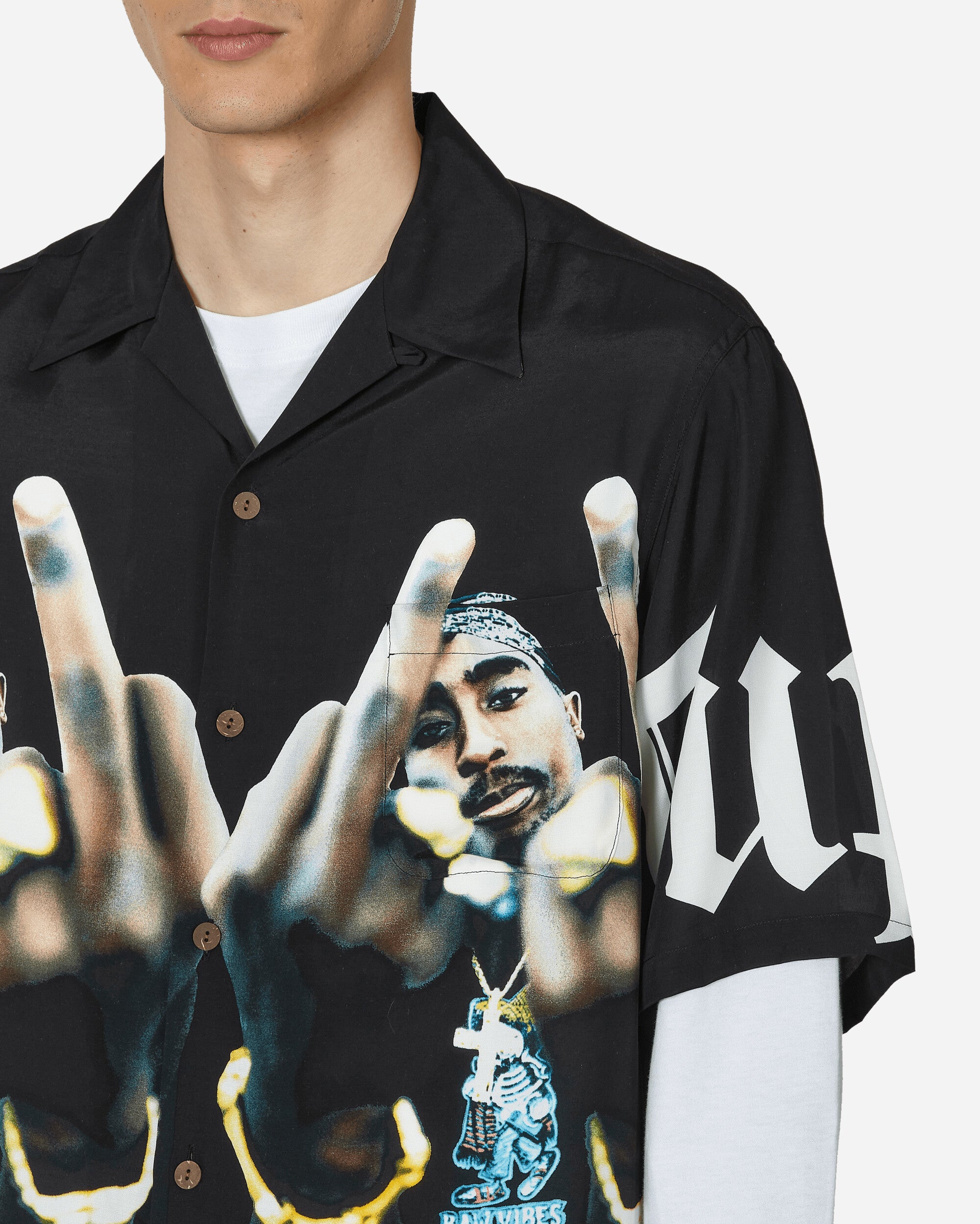 WACKO MARIA Tupac Hawaiian Shirt (Type-1) Black - Slam Jam